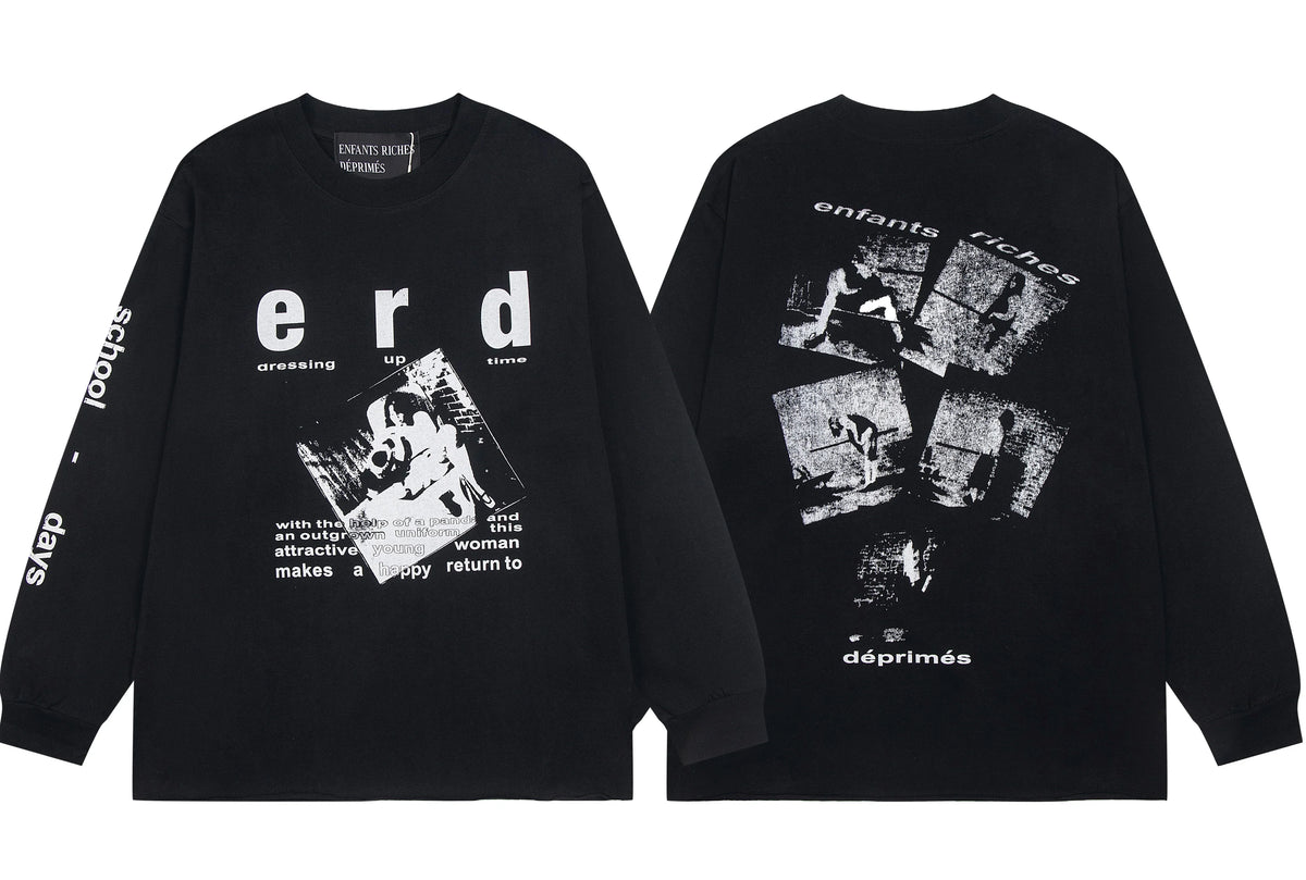 Enfants Riches Déprimés "e r d" Collage Long-Sleeve  - Black