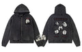 Enfants Riches Déprimés Multi-Panel Photo Zip-Up Hoodie - Washed Black