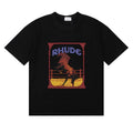 RHUDE Graphic Print T-Shirt - Black Rearing Horse Motif