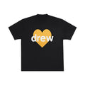 Drew House Yellow Heart Logo Short Sleeve Tee, Black