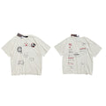 PALY Hollywood Hand-Drawn Doodle & Signature Graphic T-Shirt - Cream