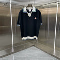 Casablanca Diamond Monogram Knit Polo Shirt - Black