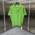 Casablanca Ribbed Knit Button-Down Shirt - Green