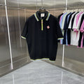 Casablanca Lime Accent Knit Polo Shirt - Black