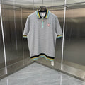 Casablanca Diamond Monogram Knit Polo Shirt - Heather Grey
