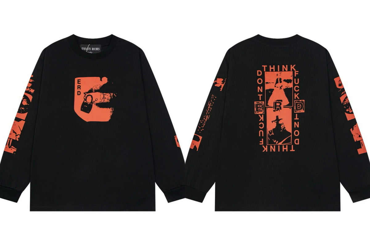 Enfants Riches Déprimés "ERD" Padlock Graphic Long-Sleeve - Black