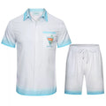 Casablanca Blue Hem Dip-Dye Set - White / Light Blue