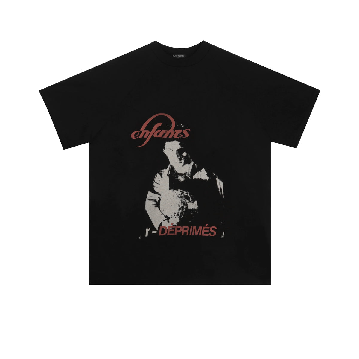 Enfants Riches Déprimés Red Typography Portrait T-Shirt - Black