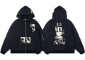 Enfants Riches Déprimés Multi-Art Photo Collage Zip-Up Hoodie - Black