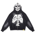 That's A Awful Lot Of Cough Syrup Skeleton Full-Zip Hoodie - Black / White