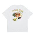 Casablanca Cocktail & Olive Garnish Back Graphic T-Shirt - White