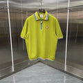 Casablanca Solid Knit Polo Shirt - Olive / Blue