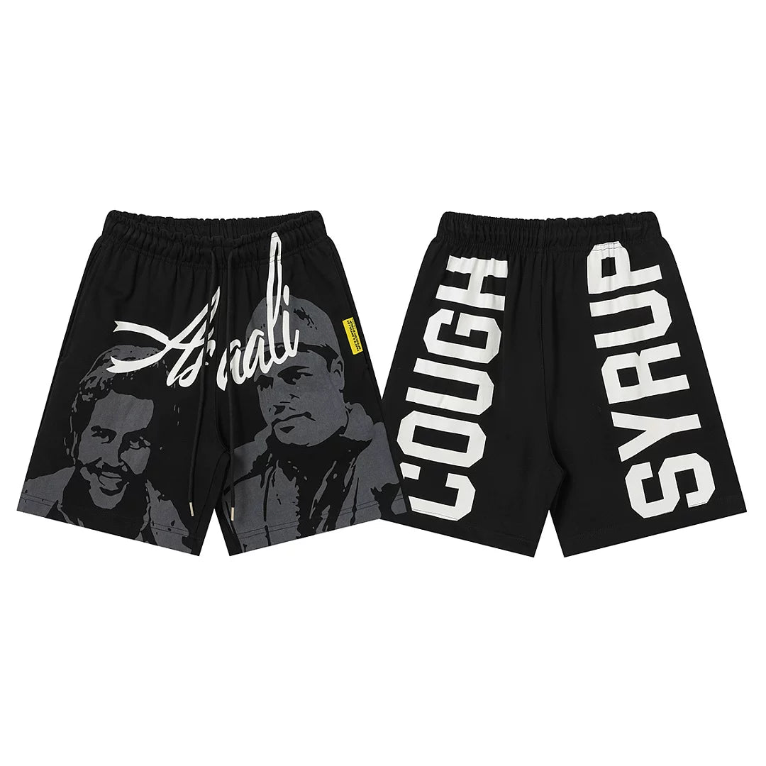That's A Awful Lot Of Cough Syrup Portrait Side Logo Sweatshorts - Black