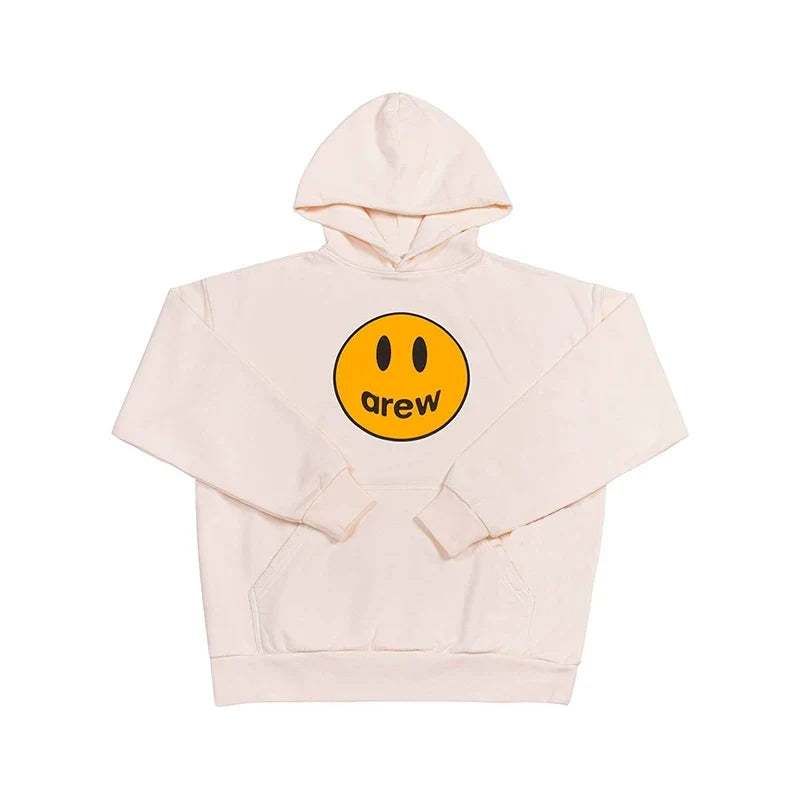 Drew House Smiley Face Pullover Hoodie, Cream
