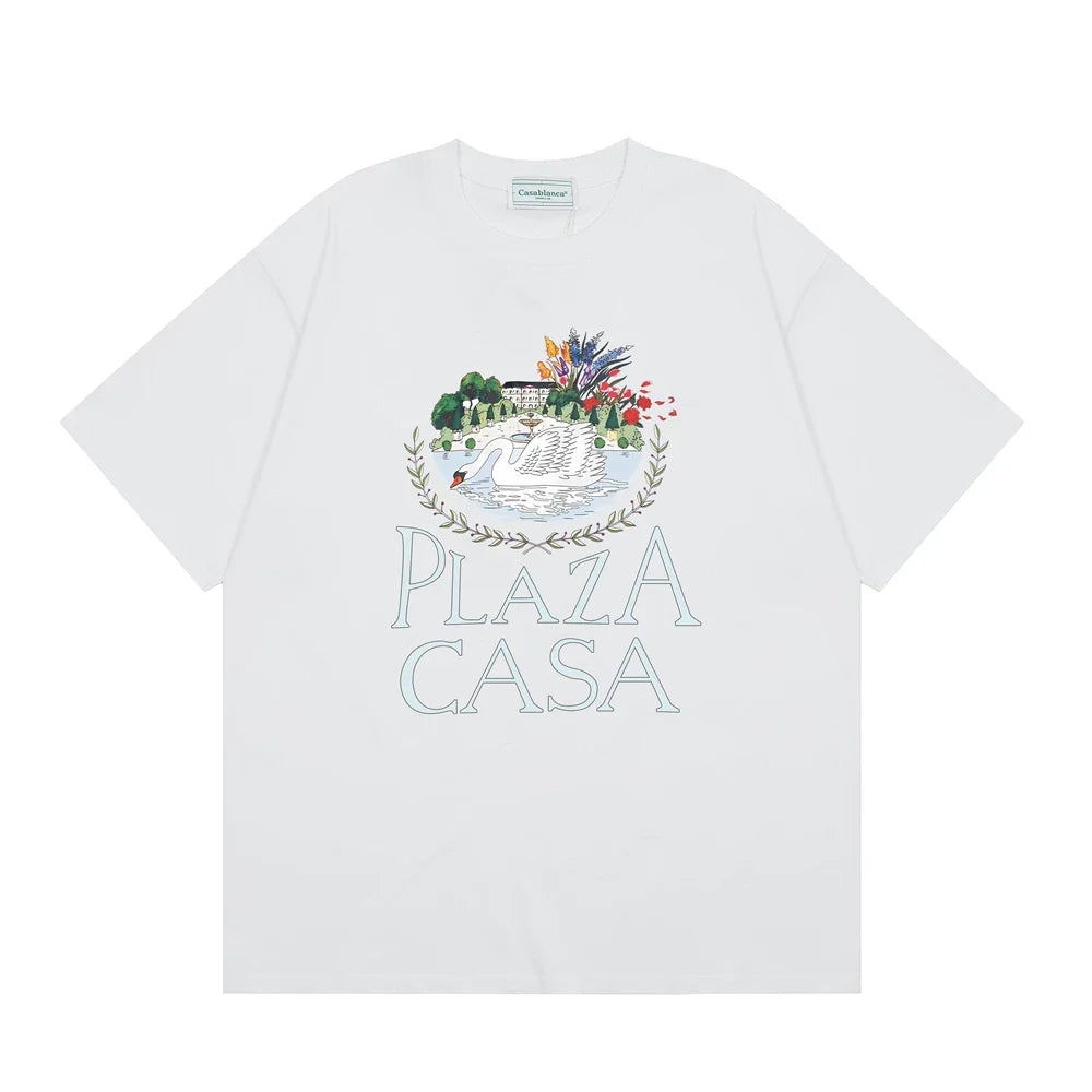 Casablanca Plaza Casa Floral Fountain T-Shirt - White