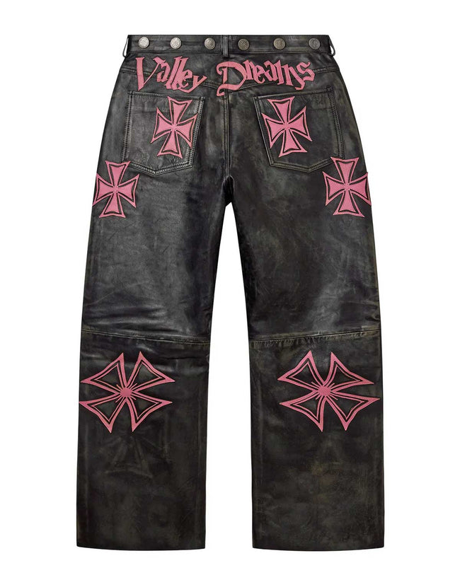 Vale Forever Croxxx Leather Pants Bubblegum Black/Pink Main Image
