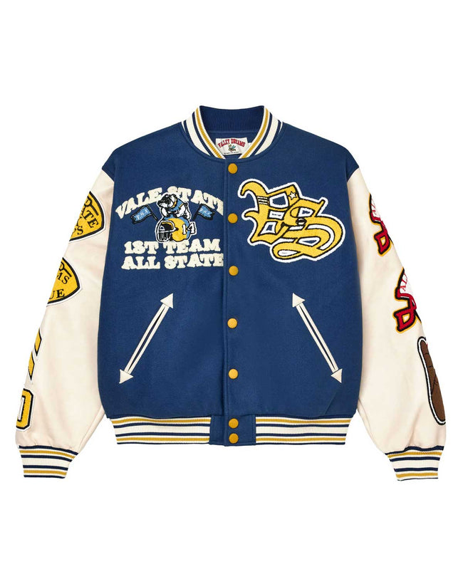 Vale Forever Friday Varsity Jacket Sky Blue Hover Image