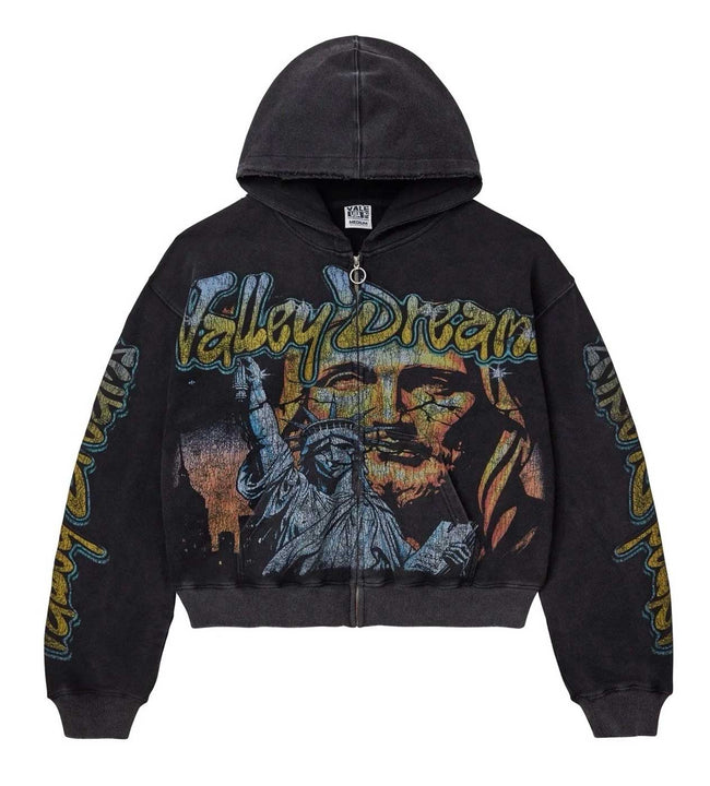Vale Forever God's Liberty Zip Up Hoodie Black Hover Image