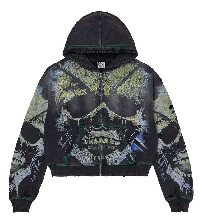 Vale Forever Grave Digger Zip Up Hoodie Black Hover Image
