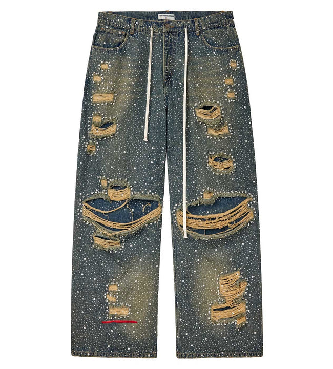 Vale Forever Iced Out Denim Pants Blue Hover Image