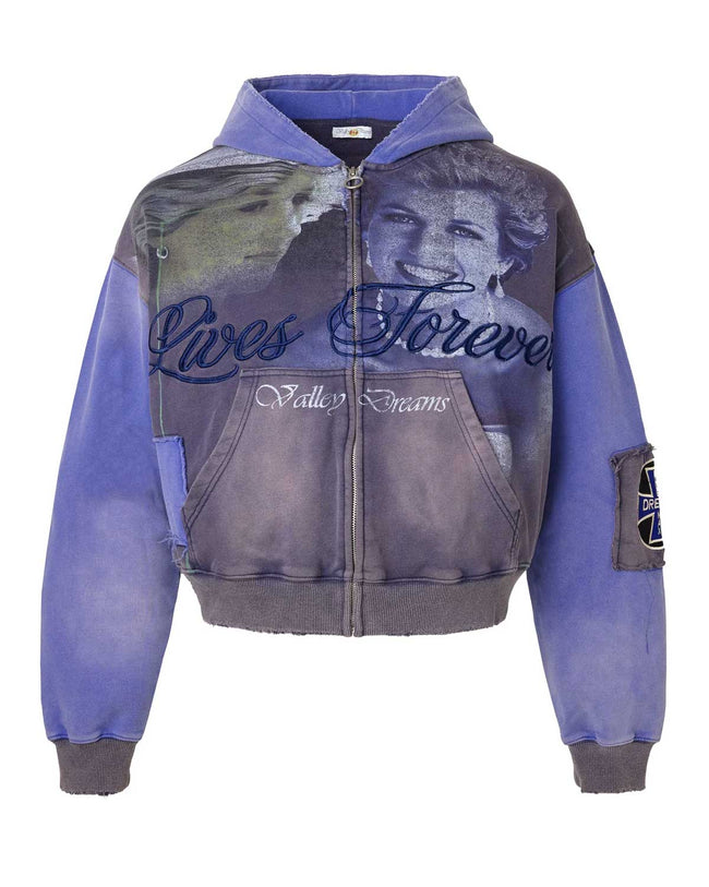 Vale Forever Queen Zip Up Hoodie Blue Hover Image