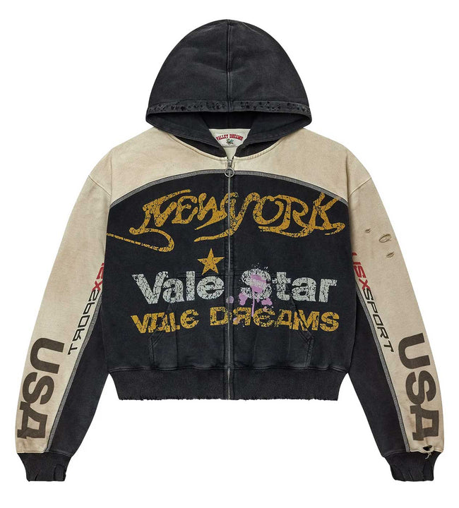 Vale Forever Star Zip Up Hoodie Black Hover Image